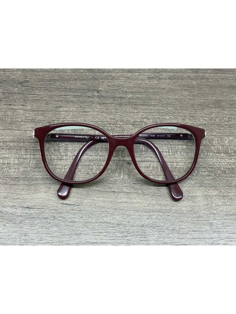 Swarovski Authentic Eyeglasses Frames SK 2002 1008 Maroon / Jeweled 51-17-140 - Picture 12 of 12